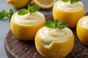 limoni ripieni di mousse in crema
