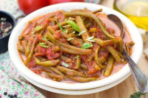 piato di fagiolini alla pugliese