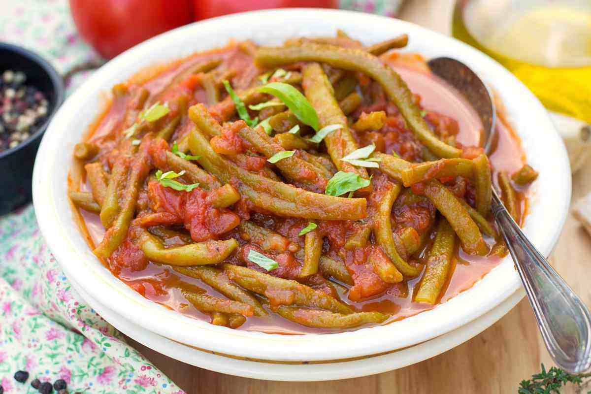 piato di fagiolini alla pugliese
