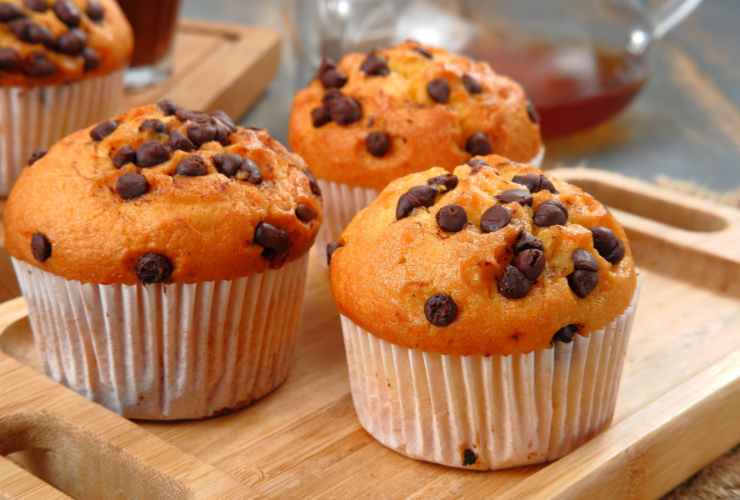 muffin con gocce di cioccolato