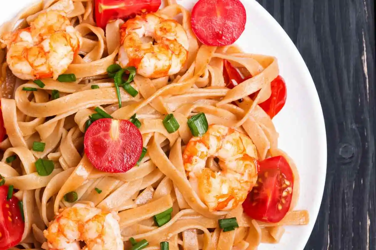 linguine gamberi e pomodorini