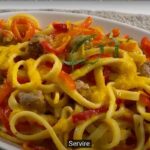 scialatelli con peperoni e salsiccia