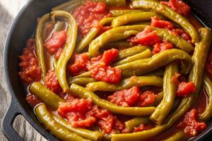 padella con peperoncini verdi e pomodoro