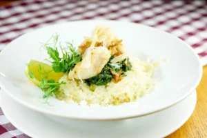 risotto con pesce persico