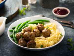 polpette di carne con purè di patate