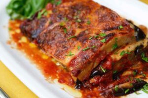 pezzo di parmigiana alla melanzane