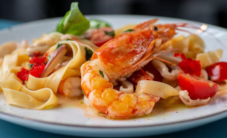 pasta gamberi e pomodorini