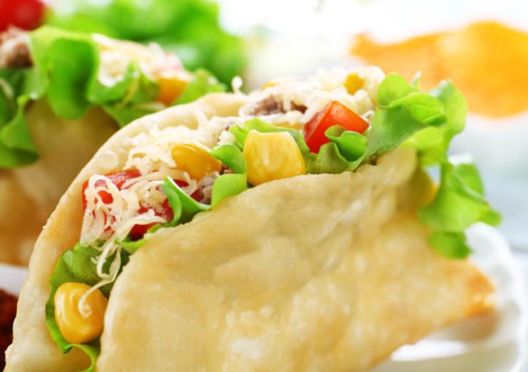 tacos vegetariano farcito di verdure
