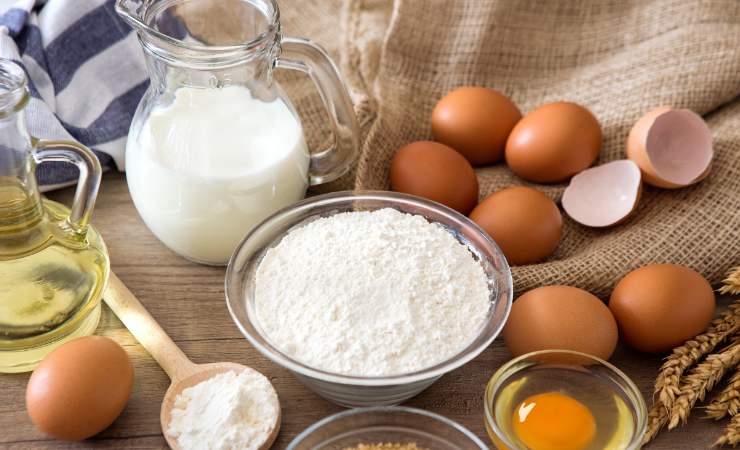 latte uova farina e olio