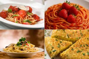 quattro piatti di spaghetti