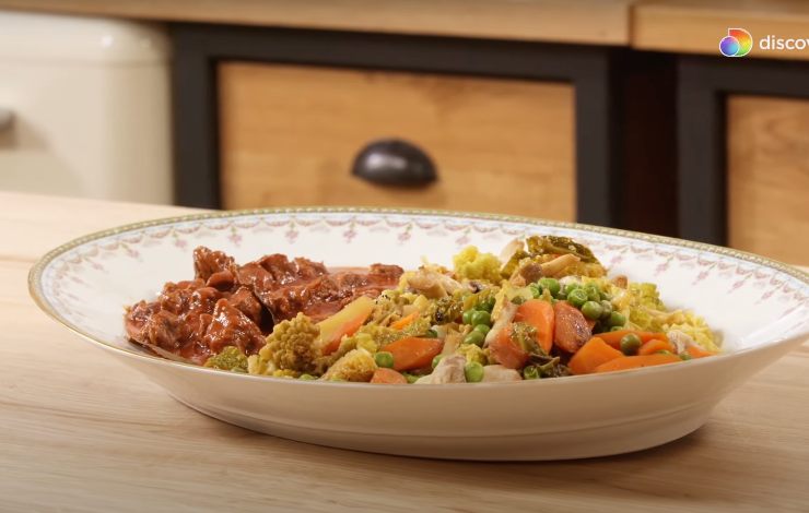 spezzatino con verdure in padella