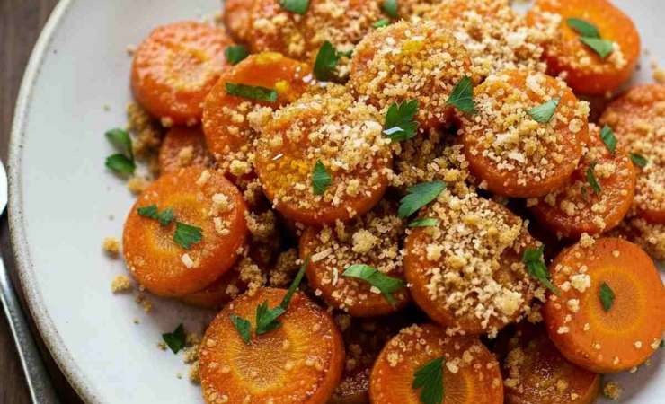 carote a rondelle con pangrattato e parmigiano