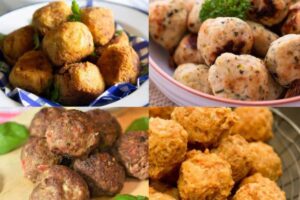 collage di polpette senza carne